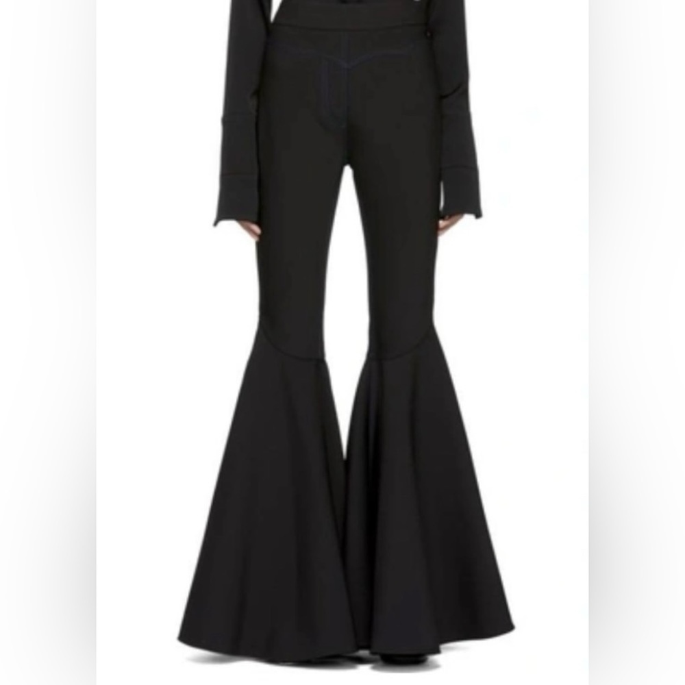 ELLERY Sinuous Cropped Bell Bottom Suit Pants Side Zip Wool Blend Sz.4